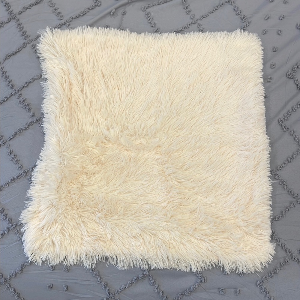 Luxurious Cream Faux Fur Pillow cover nwot